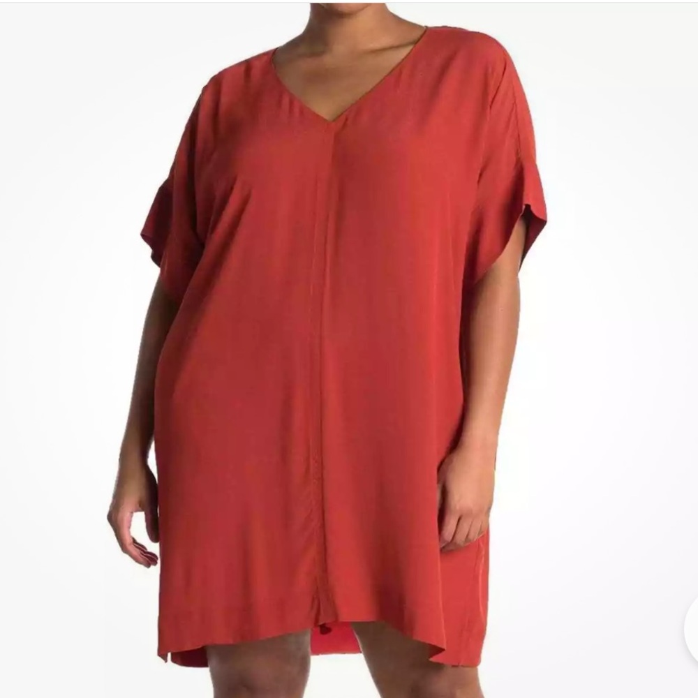Madewell Burnt Orange Novel Shift Dress, size medium
